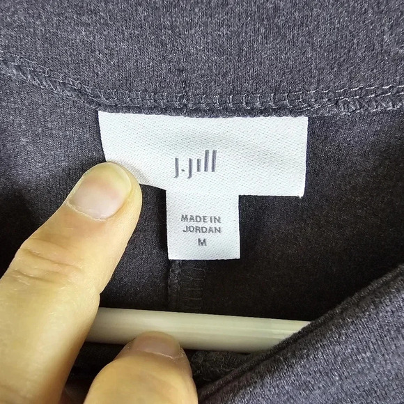 J. Jill Mock Neck Grey Long Sleeve Dolman Sleeve Sweatshirt Size M - Picture 4 of 9